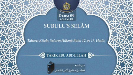 09. Ders: Taharet Kitabı, Suların Hükmü Babı; 12. ve 13. Hadis